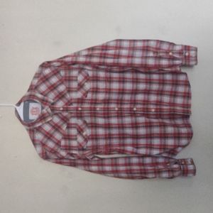 👍 Host Pick 🌟 Christian Audigier red plaid shirt w/contrasting blue cuff.